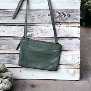 Fossil  seafoam green genuine leather crossbody satchel